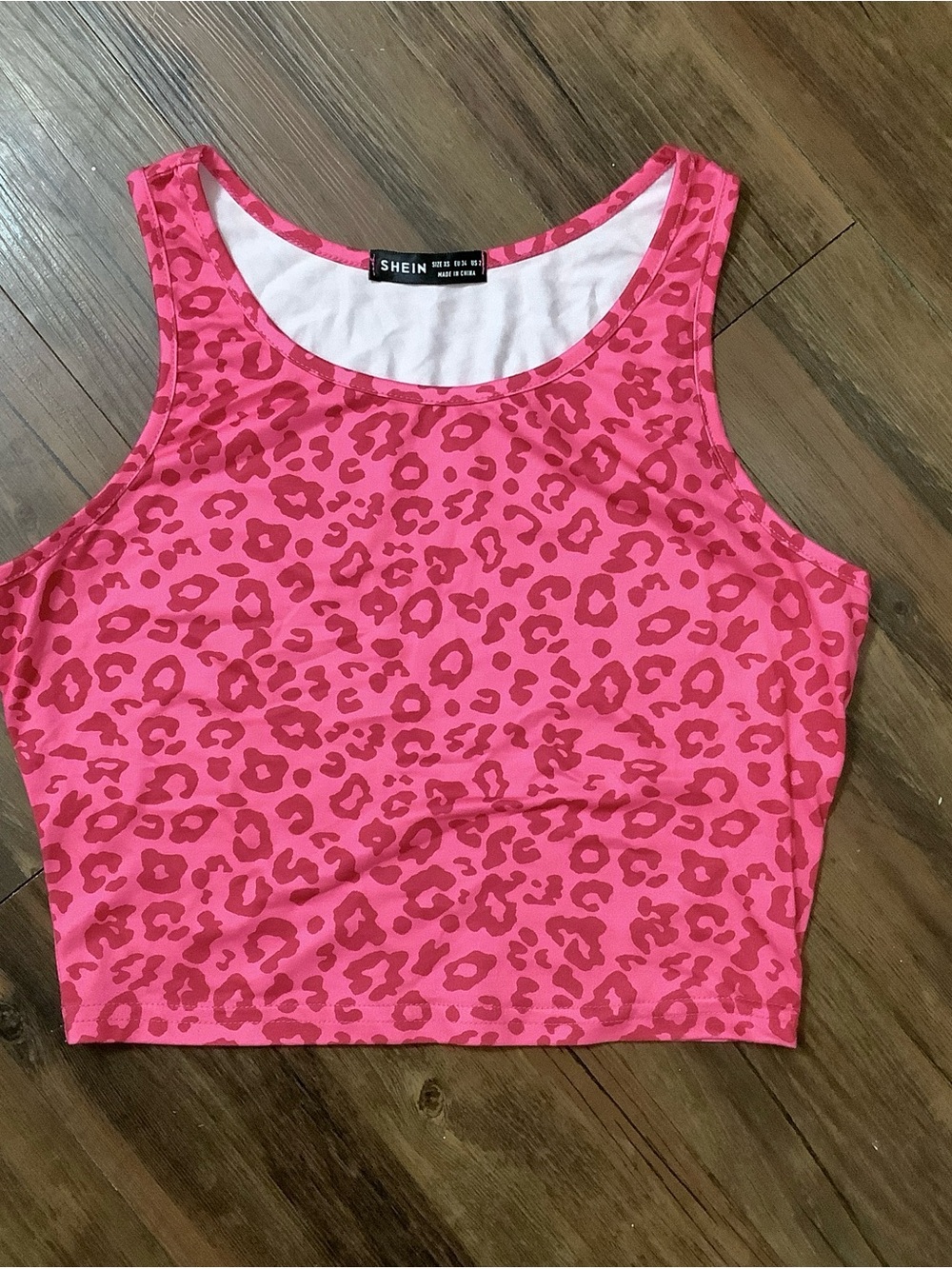SHEIN Pink Leopard Print Crop Tank